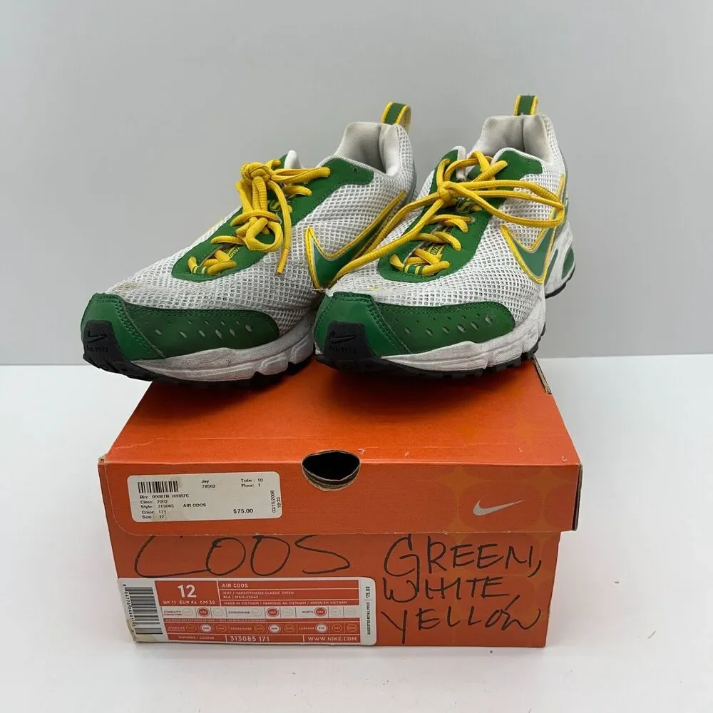 Size 12 - Nike Air Coos 315399-131 Green White Yellow Mens Running Shoes